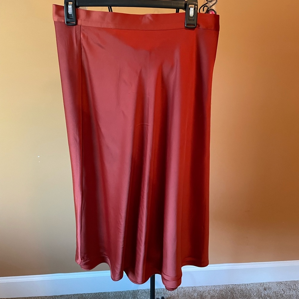 Burnt Orange H&M Skater Skirt